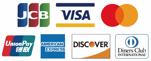 ご利用いただけるクレジットカード:JCB、VISA、Mastercard、UnionPay(銀聯)、American Express、Discover、Diners Club International